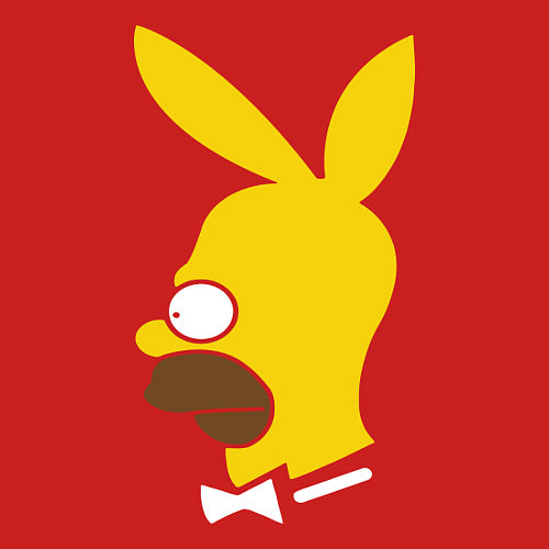 Мужской свитшот Playboy Homer Simpson / Красный – фото 3