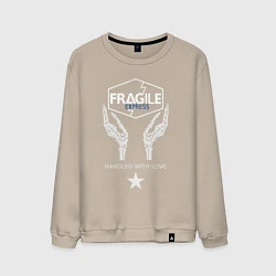 Свитшот хлопковый мужской Fragile Express, цвет: миндальный