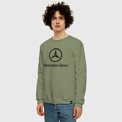 Свитшот хлопковый мужской Logo Mercedes-Benz, цвет: авокадо — фото 2