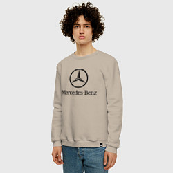 Свитшот хлопковый мужской Logo Mercedes-Benz, цвет: миндальный — фото 2