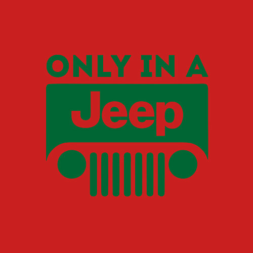 Мужской свитшот Only in a Jeep / Красный – фото 3