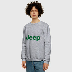Свитшот хлопковый мужской Logo Jeep, цвет: меланж — фото 2