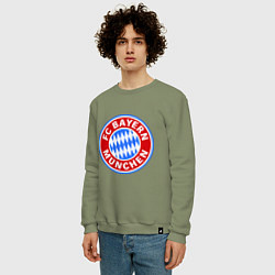Свитшот хлопковый мужской Bayern Munchen FC, цвет: авокадо — фото 2