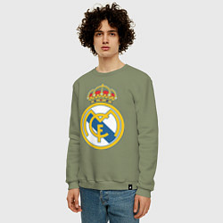 Свитшот хлопковый мужской Real Madrid FC, цвет: авокадо — фото 2