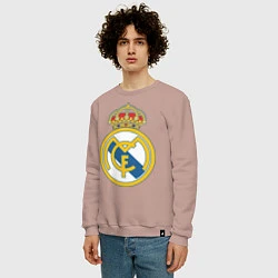 Свитшот хлопковый мужской Real Madrid FC, цвет: пыльно-розовый — фото 2