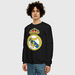 Свитшот хлопковый мужской Real Madrid FC, цвет: черный — фото 2