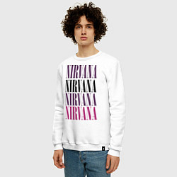 Свитшот хлопковый мужской Get Nirvana, цвет: белый — фото 2