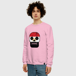 Свитшот хлопковый мужской Egypt Skull, цвет: светло-розовый — фото 2