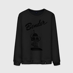 Свитшот хлопковый мужской Bender monochrome, цвет: черный