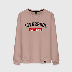 Свитшот хлопковый мужской FC Liverpool Est. 1892, цвет: пыльно-розовый