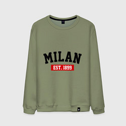 Свитшот хлопковый мужской FC Milan Est. 1899, цвет: авокадо