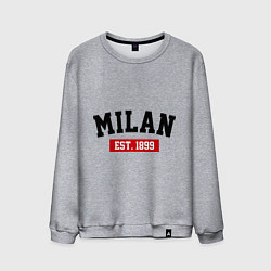 Свитшот хлопковый мужской FC Milan Est. 1899, цвет: меланж