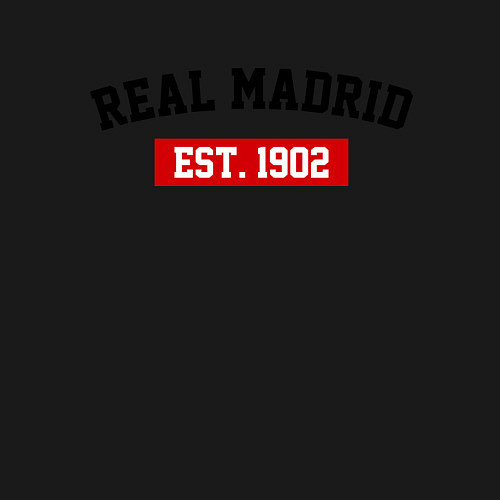 Мужской свитшот FC Real Madrid Est. 1902 / Черный – фото 3