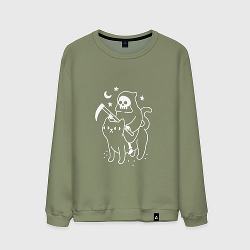 Мужской свитшот Cat Got Your Soul / Авокадо – фото 1