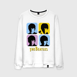 Свитшот хлопковый мужской The Beatles: pop-art, цвет: белый