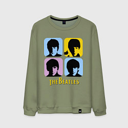 Свитшот хлопковый мужской The Beatles: pop-art, цвет: авокадо