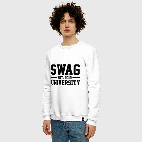 Мужской свитшот Swag University / Белый – фото 3