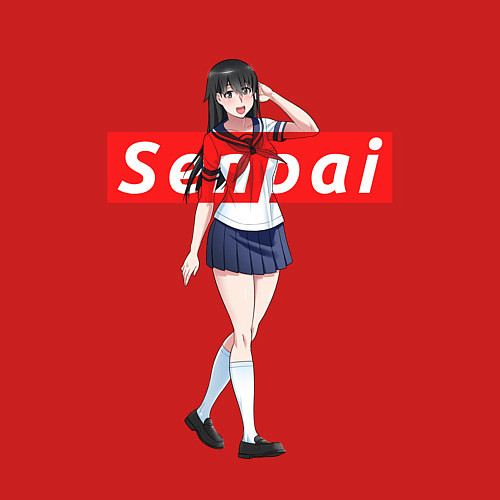 Мужской свитшот Senpai Kawai / Красный – фото 3