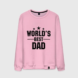 Свитшот хлопковый мужской Worlds best DADDY, цвет: светло-розовый