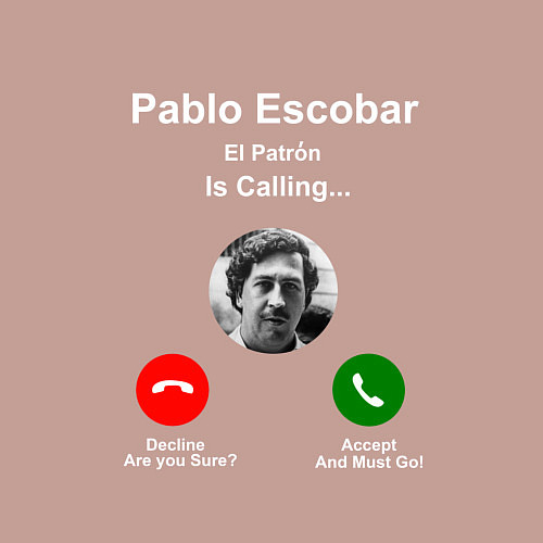 Мужской свитшот Escobar is calling / Пыльно-розовый – фото 3