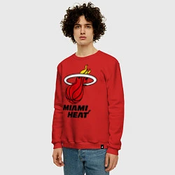 Свитшот хлопковый мужской Miami Heat-logo, цвет: красный — фото 2