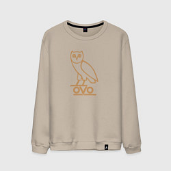 Свитшот хлопковый мужской OVO Owl, цвет: миндальный