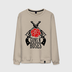 Свитшот хлопковый мужской Guns n Roses: guns, цвет: миндальный