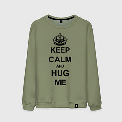 Свитшот хлопковый мужской Keep Calm & Hug Mе, цвет: авокадо