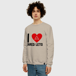 Свитшот хлопковый мужской I love Jared Leto, цвет: миндальный — фото 2