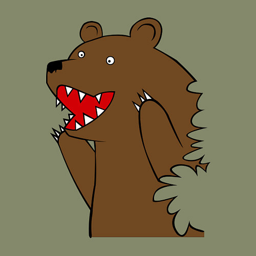 Мужской свитшот Медведь цензурный / Авокадо – фото 3