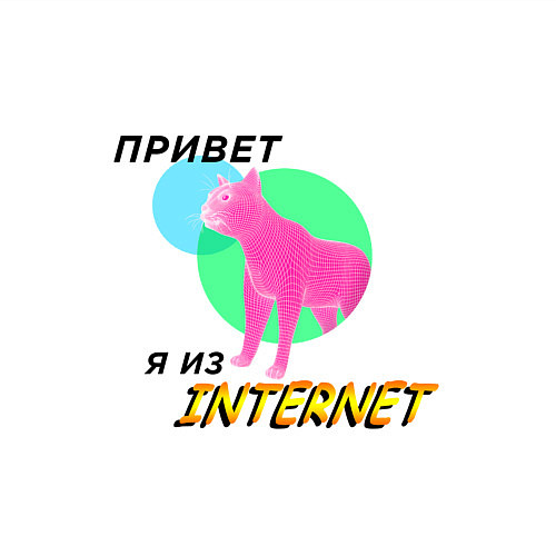 Мужской свитшот Привет я из internet / Белый – фото 3