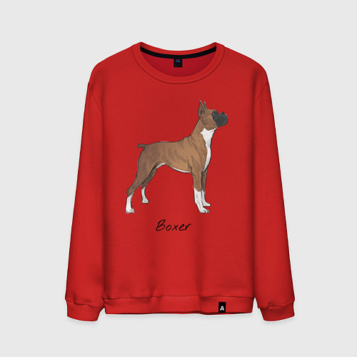 Мужской свитшот Немецкий Боксер / Красный – фото 1