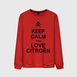 Свитшот хлопковый мужской Keep Calm & Love Сitroen, цвет: красный