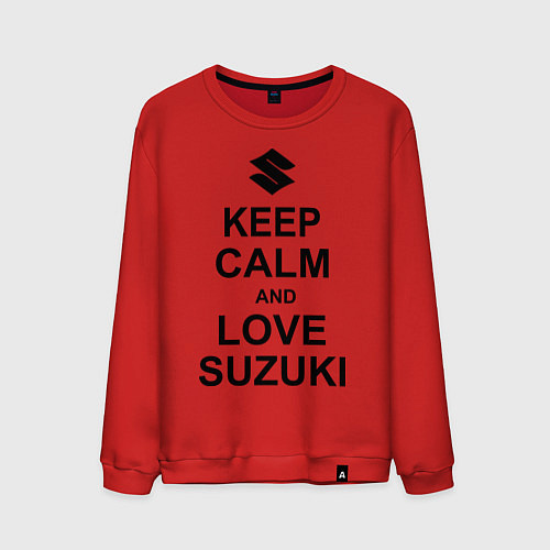 Мужской свитшот Keep Calm & Love Suzuki / Красный – фото 1