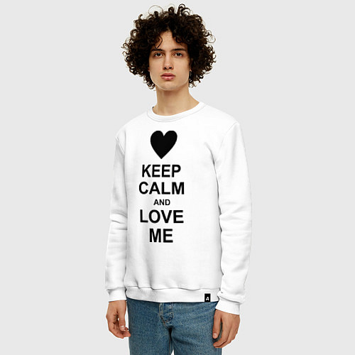 Мужской свитшот Keep Calm & Love Me / Белый – фото 3