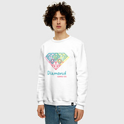 Свитшот хлопковый мужской Diamond Supply CO, цвет: белый — фото 2