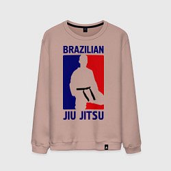Свитшот хлопковый мужской Brazilian Jiu jitsu, цвет: пыльно-розовый