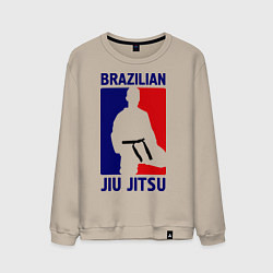 Свитшот хлопковый мужской Brazilian Jiu jitsu, цвет: миндальный