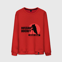 Свитшот хлопковый мужской Russian hockey, цвет: красный