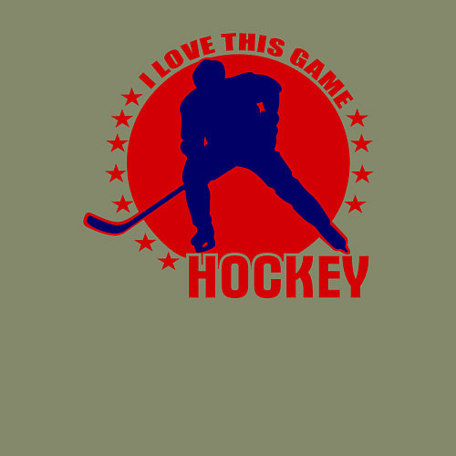 Мужской свитшот I love this Hockey / Авокадо – фото 3