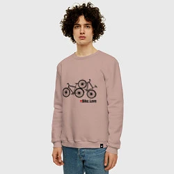 Свитшот хлопковый мужской Bike Love, цвет: пыльно-розовый — фото 2