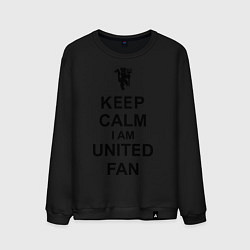 Свитшот хлопковый мужской Keep Calm & United fan, цвет: черный