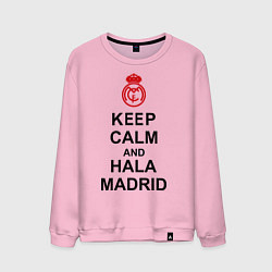 Свитшот хлопковый мужской Keep Calm & Hala Madrid, цвет: светло-розовый