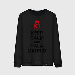 Свитшот хлопковый мужской Keep Calm & Hala Madrid, цвет: черный