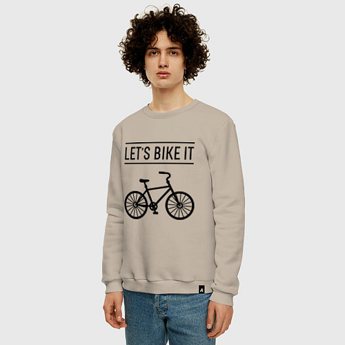 Мужской свитшот Lets bike it / Миндальный – фото 3