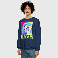 Свитшот хлопковый мужской DJ Pon-3 RAVE, цвет: тёмно-синий — фото 2
