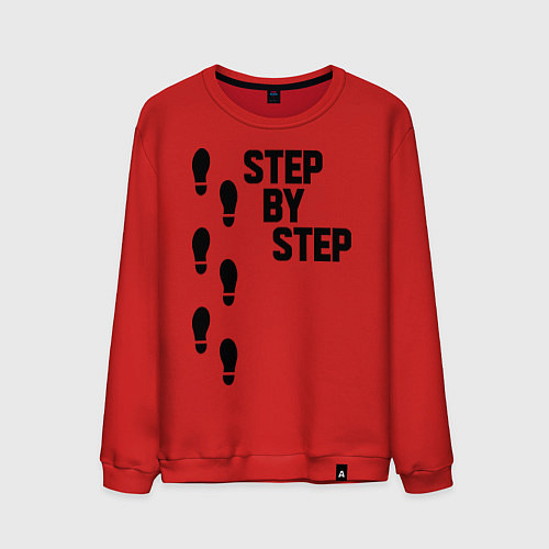Мужской свитшот Step by Step / Красный – фото 1