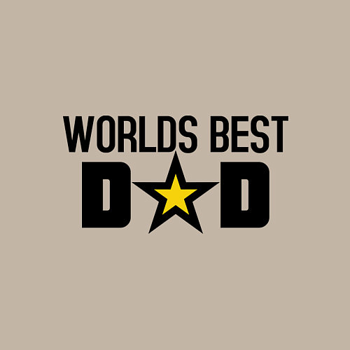 Мужской свитшот Worlds Best Dad / Миндальный – фото 3