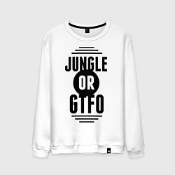 Свитшот хлопковый мужской Jungle or GTFO, цвет: белый