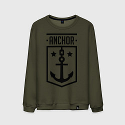 Свитшот хлопковый мужской Anchor Shield цвета хаки — фото 1